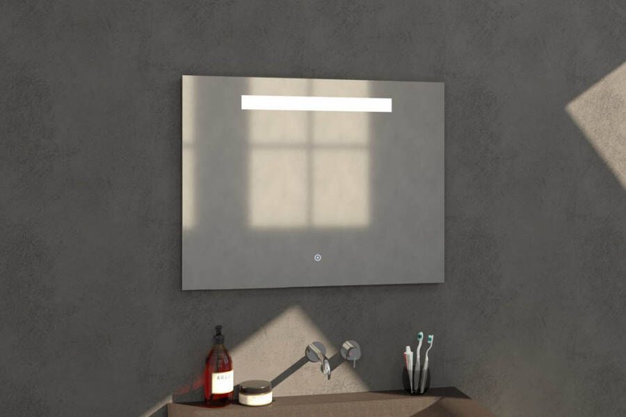Sanituba Light spiegel 90x70 met LED verlichting Aluminium Geborsteld