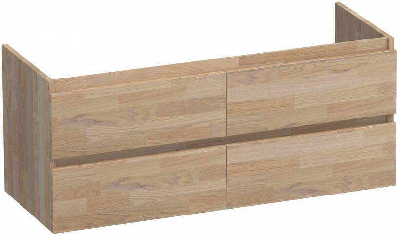 Sanituba Natural Wood Solution onderkast voor dubbele wastafel met vier lades 120cm