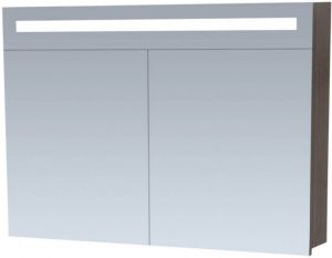 Saniclass 2.0 spiegelkast 99x70x15cm 2 deuren met LED verlichting legno antracite