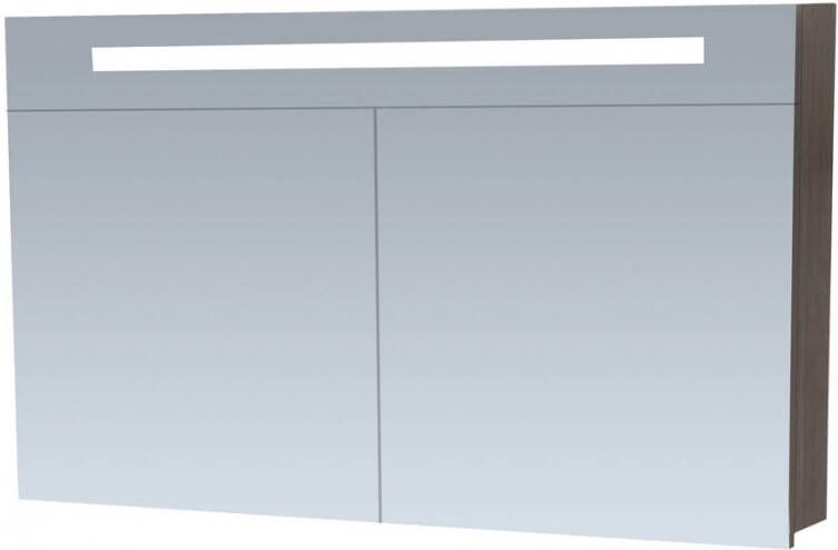 Saniclass 2.0 spiegelkast 119x70x15cm 2 deuren met LED verlichting legno antracite online kopen