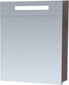 Saniclass 2.0 spiegelkast 59x70x15cm linksdraaiend 1 deur met LED verlichting legno Antracite