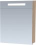 Saniclass 2.0 Spiegelkast 60x70x15cm verlichting geintegreerd 1 rechtsdraaiende spiegeldeur MFC legno calore 7256 - Thumbnail 2
