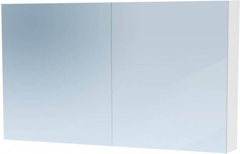 BRAUER Dual Spiegelkast 120x70x15cm 2 links- rechtsdraaiende spiegeldeur MDF hoogglans wit 7774
