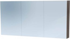 Saniclass Dual spiegelkast 140x70x15 indirecte LED verlichting 3 deuren legno antracite