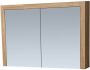 Saniclass natural wood Spiegelkast 100x70x15cm 2 links rechtsdraaiende spiegeldeuren hout grey oak 70481 - Thumbnail 2