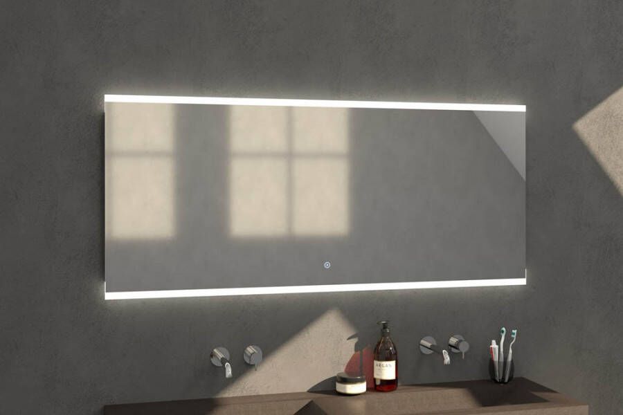 Sanituba Twinlight spiegel 160x70 met LED verlichting Aluminium Geborsteld