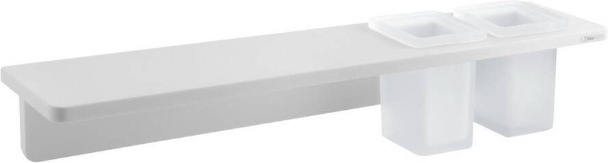 Sapho Abeline rockstone plank met 2 glazen 50cm wit