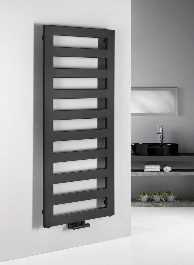 Sapho Block handdoekradiator 50x146.5cm zwart mat 600W