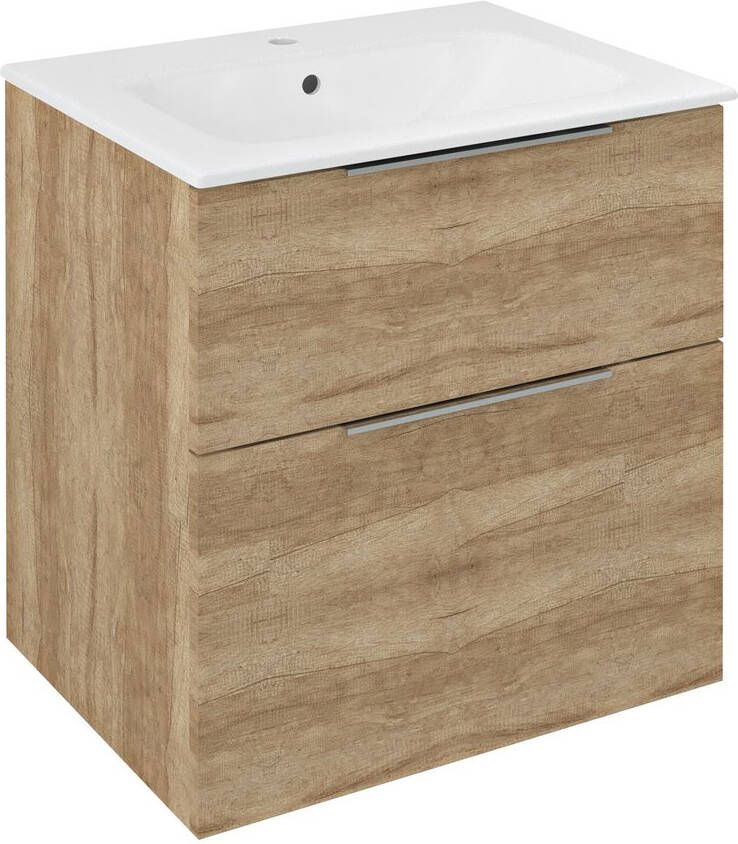 Sapho Cirasa badmeubel 60cm eiken met witte wastafel