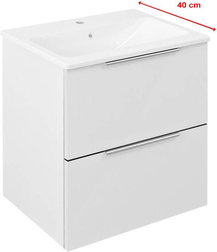 Sapho Cirasa Compact badmeubel 50cm wit glans met witte wastafel
