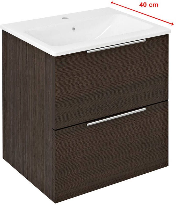 Sapho Cirasa Compact wastafel onderkast 50x39x54cm donkerbruin eiken