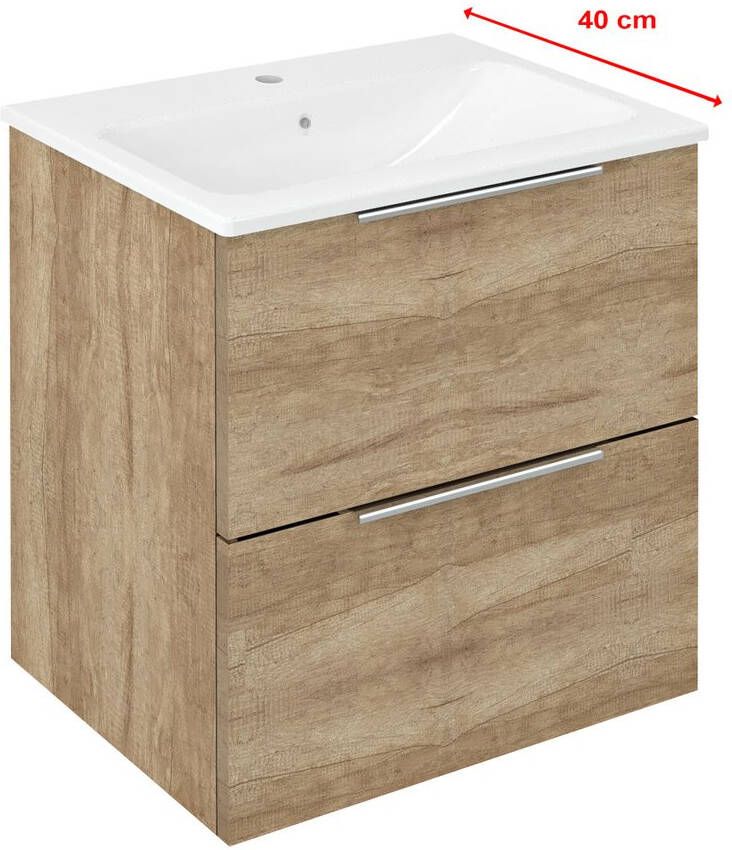 Sapho Cirasa Compact wastafel onderkast 50x39x54cm eiken