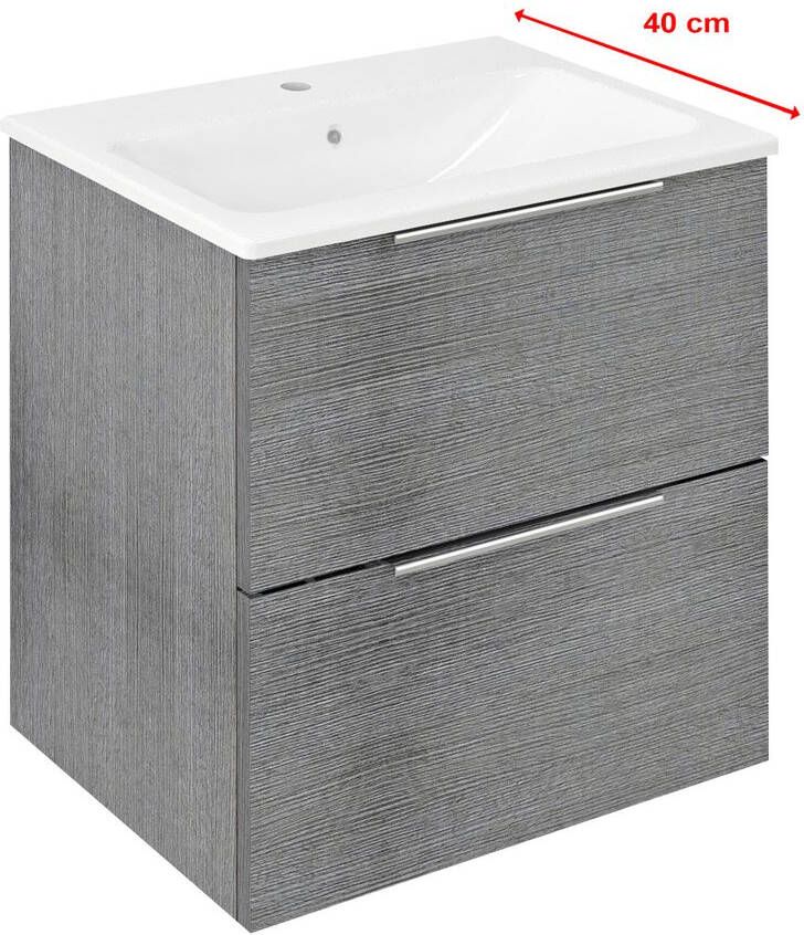 Sapho Cirasa Compact wastafel onderkast 50x39x54cm grijs eiken