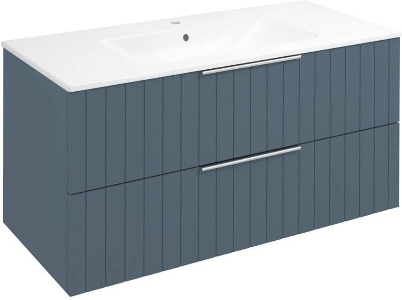 Sapho Cirasa wastafel onderkast met ribbelfront 100x46x52cm blauw