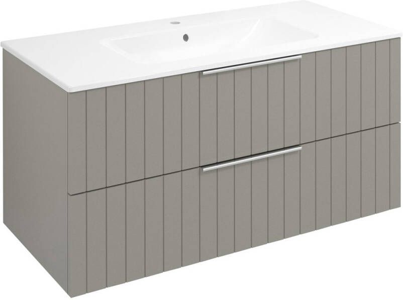 Sapho Cirasa wastafel onderkast met ribbelfront 100x46x52cm taupe