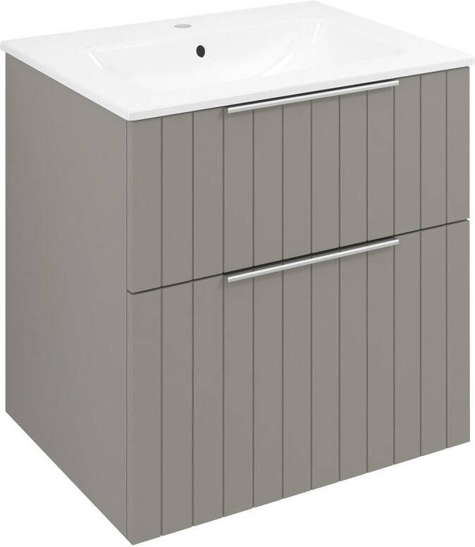 Sapho Cirasa wastafel onderkast met ribbelfront 60x46x64cm taupe