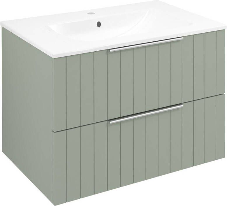 Sapho Cirasa wastafel onderkast met ribbelfront 70x46x52cm groen