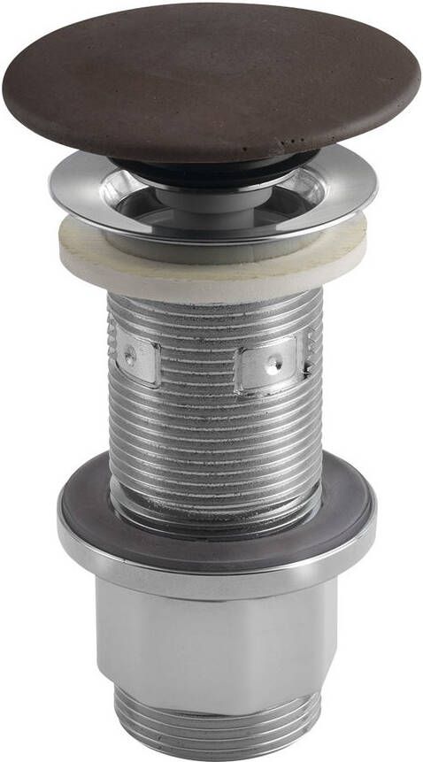 Sapho Concrete afvoerplug met clicksysteem beton donkerbruin