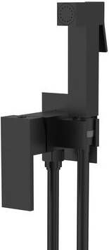 Sapho Cubemix inbouw bidetkraan met knijphanddouche zwart mat