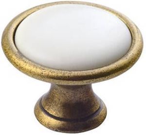 Sapho deurknop brons met witte binnenzijde 30mm