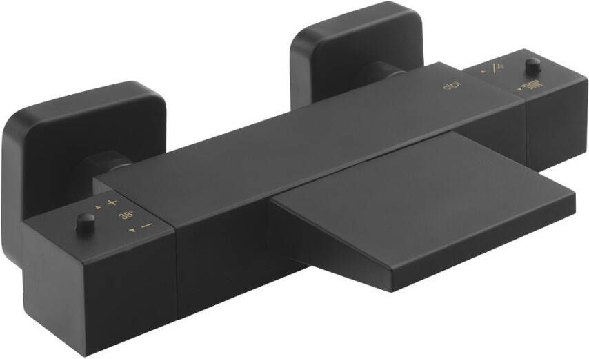 Sapho Dimy thermostatische waterval badkraan zwart mat