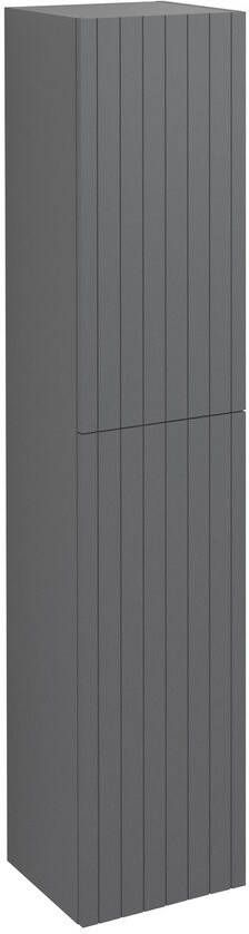 Sapho Espace kolomkast met 2 deuren 35x32x175cm antraciet ribbel