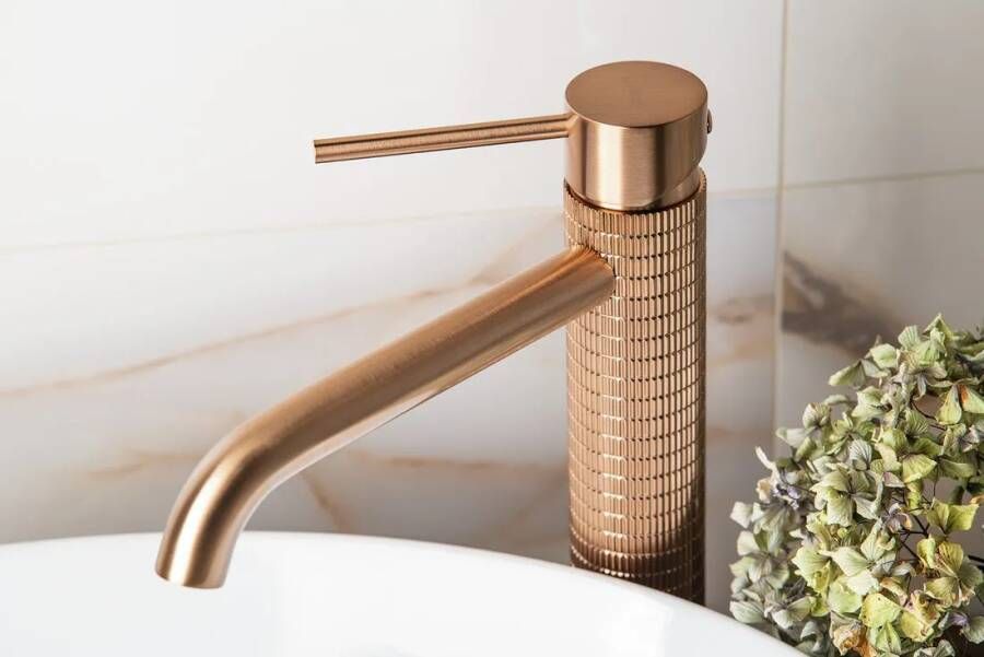 Sapho Flawo hoge wastafelkraan koper mat