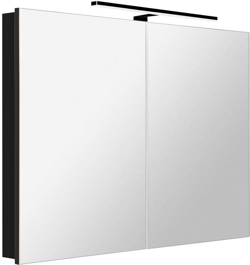 Sapho Greta spiegelkast met LED-verlichting 101x70cm zwart mat