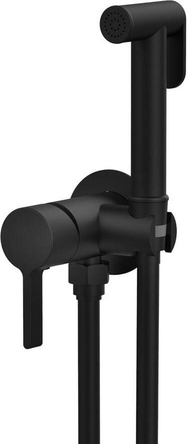 Sapho Iconic inbouw bidetkraan met knijpdouche zwart mat