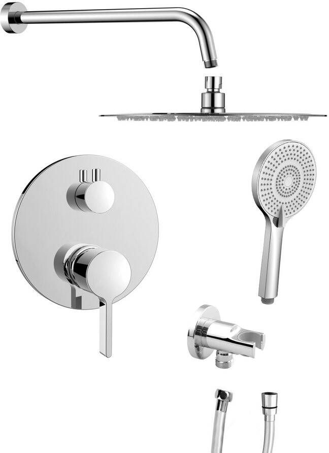 Sapho Iconic inbouw regendouche 30cm met wandarm en handdouche chroom