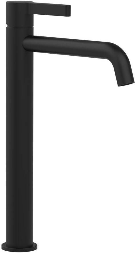 Sapho Iconic wastafelkraan met gebogen uitloop 31cm zwart mat