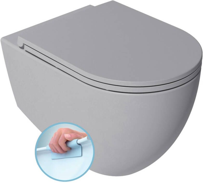 Isvea Infinity randloos toilet 53x36.5cm grijs
