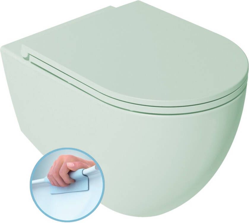 Isvea Infinity randloos toilet 53x36.5cm mintgroen