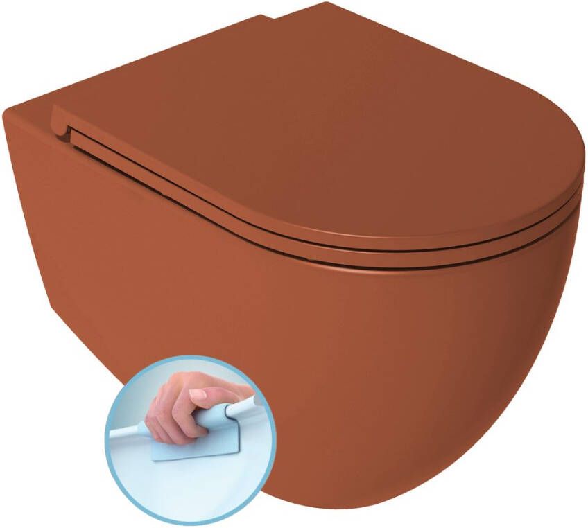 Isvea Infinity randloos toilet 53x36.5cm terracotta