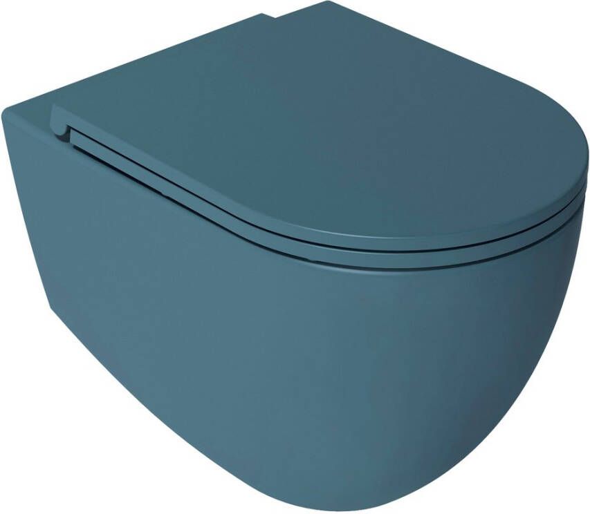 Sapho Infinity toiletpot randloos met softclose zitting petrol mat