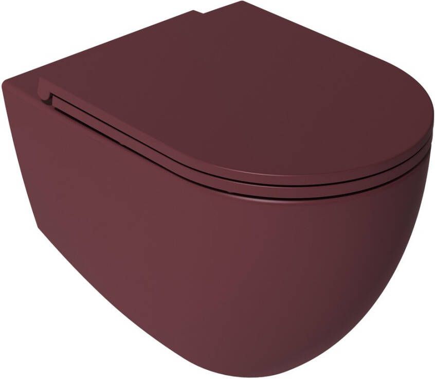 Sapho Infinity toiletpot randloos met softclose zitting rood mat