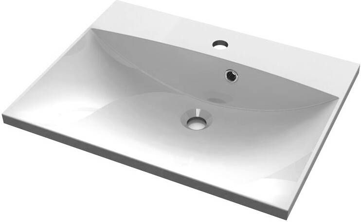 Sapho Maria mineraal marmer wastafel 60x46cm wit 1 kraangat
