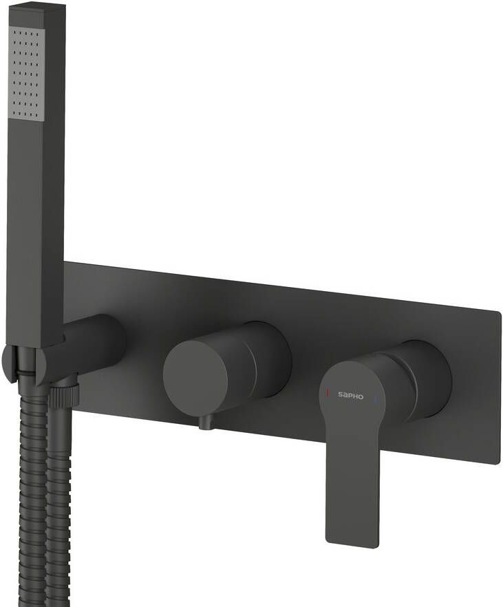 Sapho Pax 2-wegs douchemengkraan met handdouche zwart mat - Foto 2