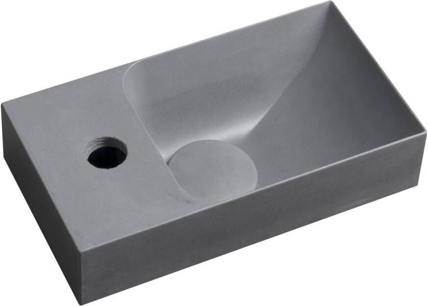Sapho Piccolino fontein beton kraangat links 31x17cm grijs