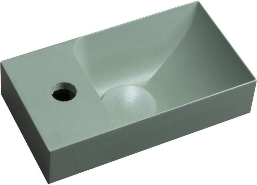 Sapho Piccolino fontein beton kraangat links 31x17cm groen