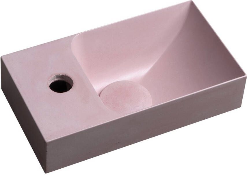 Sapho Piccolino fontein beton kraangat links 31x17cm roze