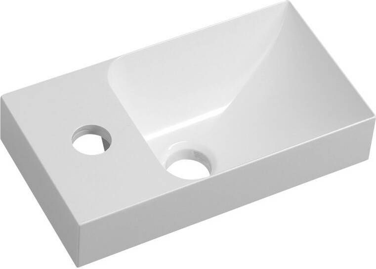 Sapho Piccolino fontein marmer kraangat links 31x17cm wit