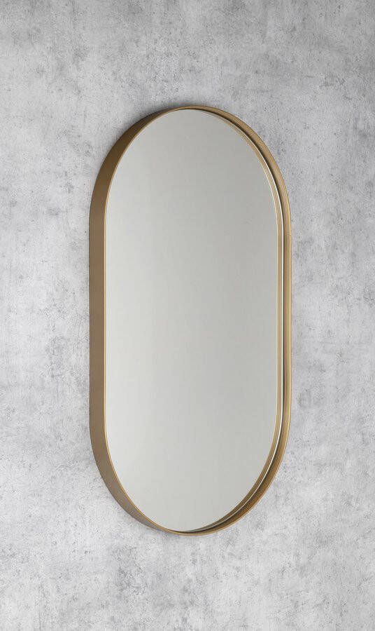 Sapho Puno ovale spiegel 70x40cm mat goud