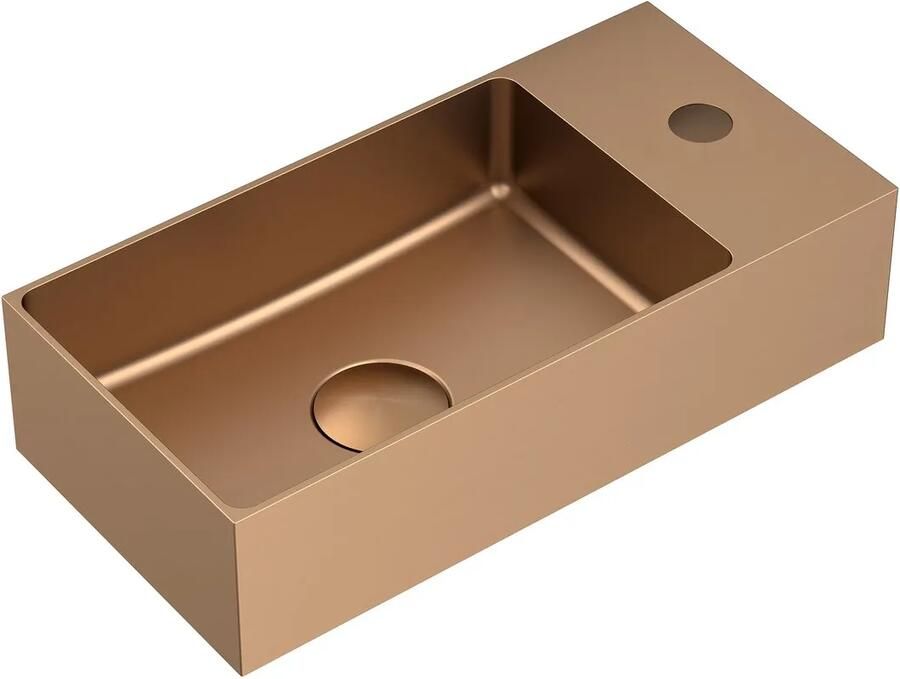 Sapho Aurum fontein met kraangat 36x18cm rosé goud