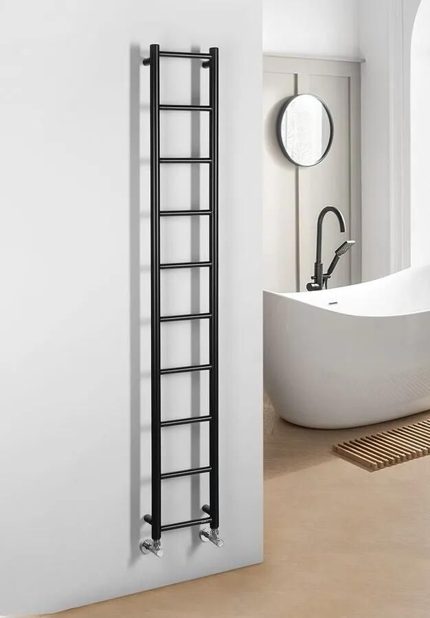 Sapho Dina handdoekradiator mat zwart 25x168cm 280W