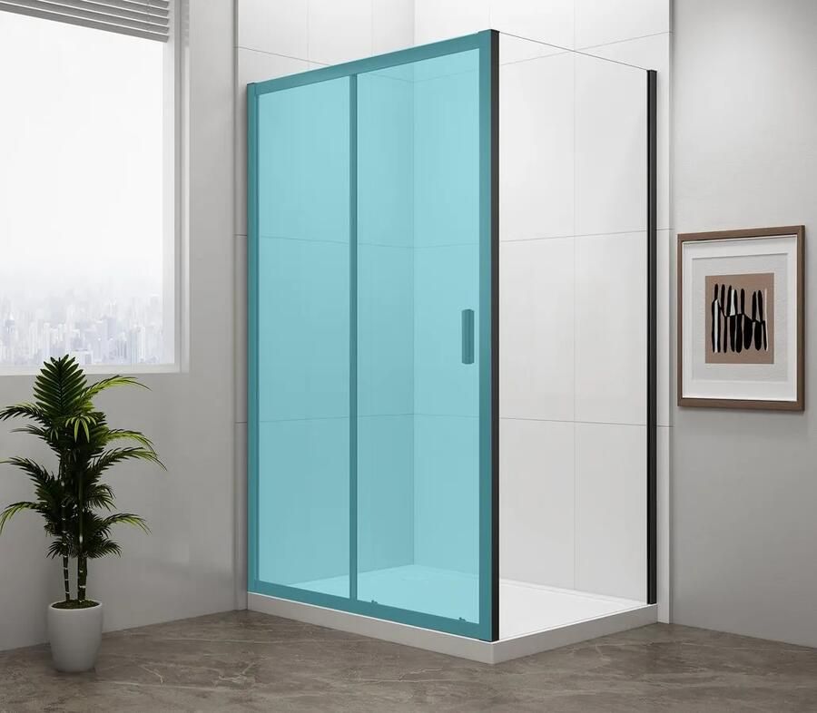 Sapho Polysan Easy Black zijwand 70cm zwart mat