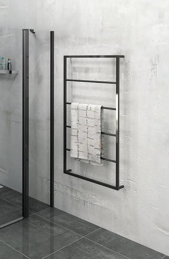 Sapho SCHADEMODEL: Industrial handdoekrek hangend 115x60cm mat zwart