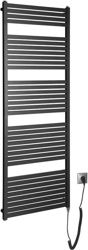 Sapho SCHADEMODEL: Tondi elektrische radiator zwart mat 60x169cm 800W