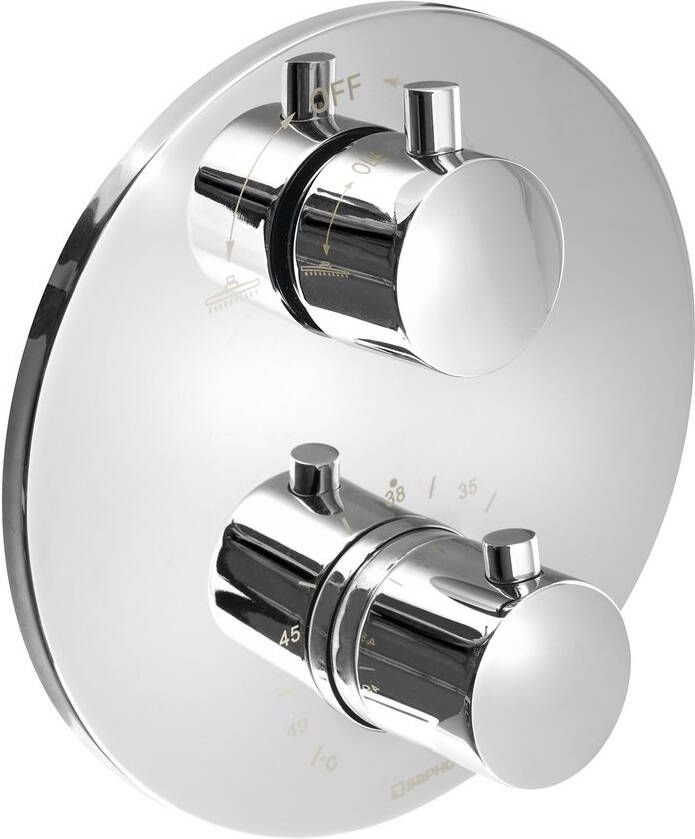 Sapho Solaris thermostatische inbouw douchekraan 20x20cm chroom