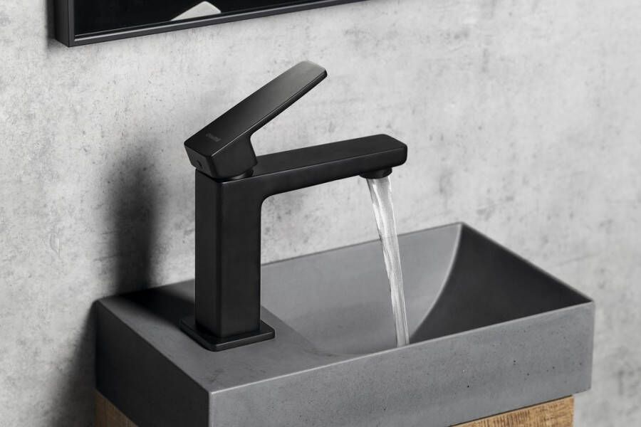 Sapho Tursi fonteinkraan zonder pop-up waste zwart mat